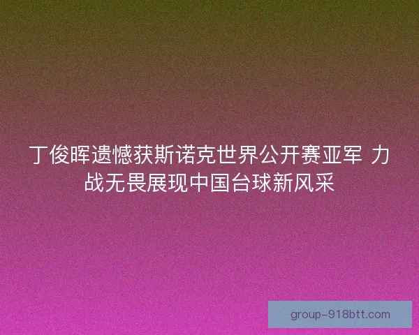 丁俊晖遗憾获斯诺克世界公开赛亚军 力战无畏展现中国台球新风采 丁俊晖遗憾获斯诺克世界公开赛亚军 力战无畏展现中国台球新风采
